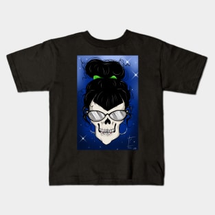 Adorable Gothic Vampire Skull With Glasses Kids T-Shirt